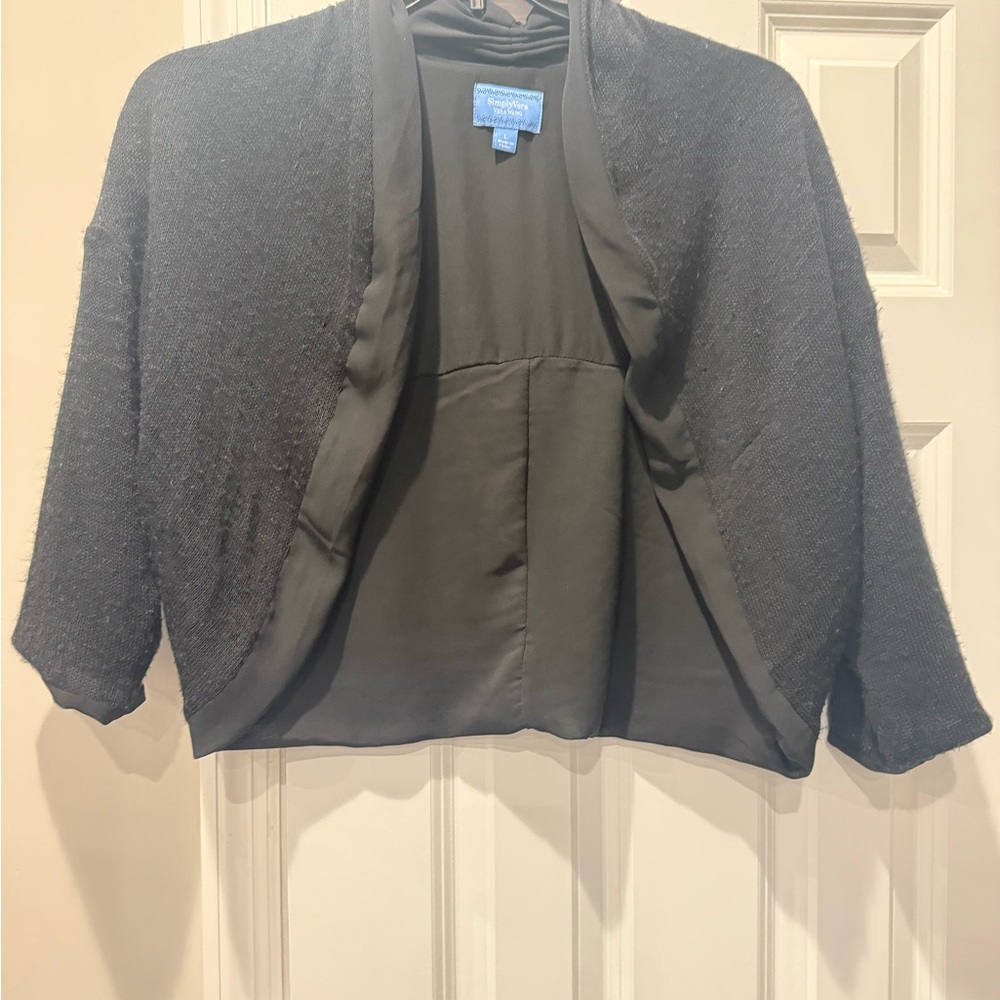 Vera Wang Black Open Front Bolero